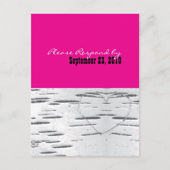 Postal Birch moderno rosa caliente (Anverso)