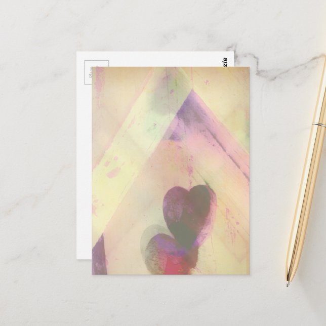 Postal Bird House Heart Abstract (Anverso/Reverso In Situ)