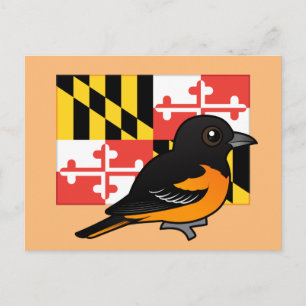 Postal Birdorable estatal de Maryland: Baltimore Oriole