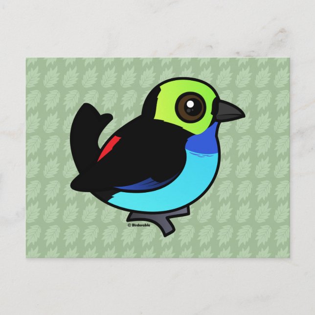Postal Birdorable Paradise Tanager (Anverso)