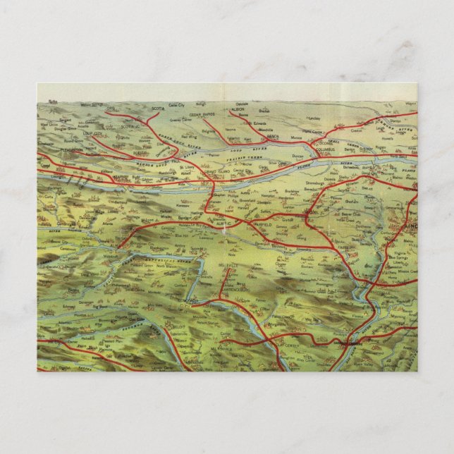 Postal Birdseyes View Great Plains (Anverso)