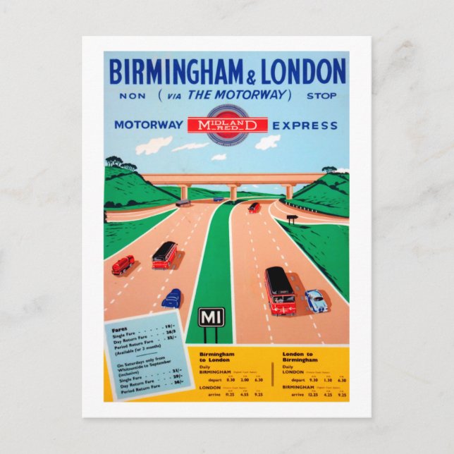 Postal Birmingham a Londres - Reino Unido (Anverso)