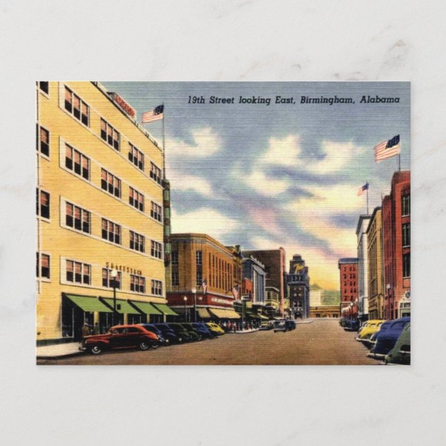 Postal Birmingham AL 19th Street View 1940 (Anverso)