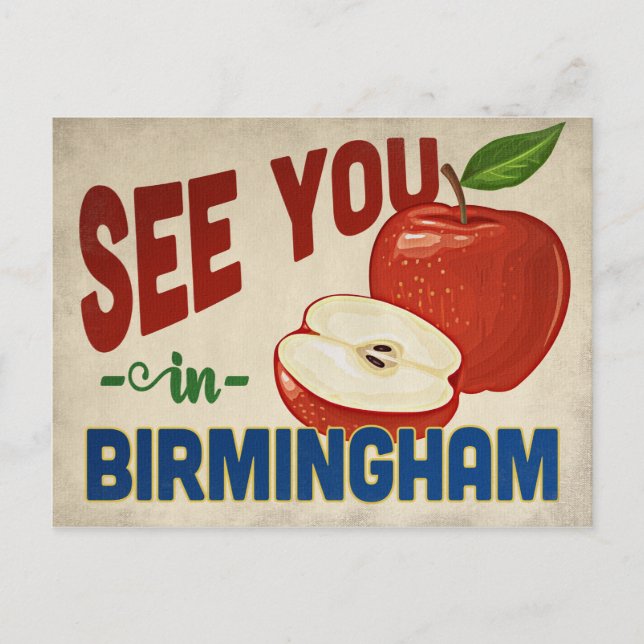Postal Birmingham Alabama Apple - Viajes de época (Anverso)