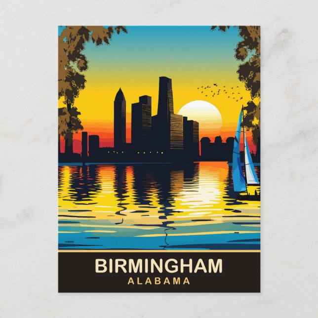 Postal Birmingham Alabama, Viajes (Anverso)