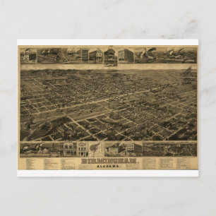 Postal Birmingham Alabama Vista de los ojos de los pájaro