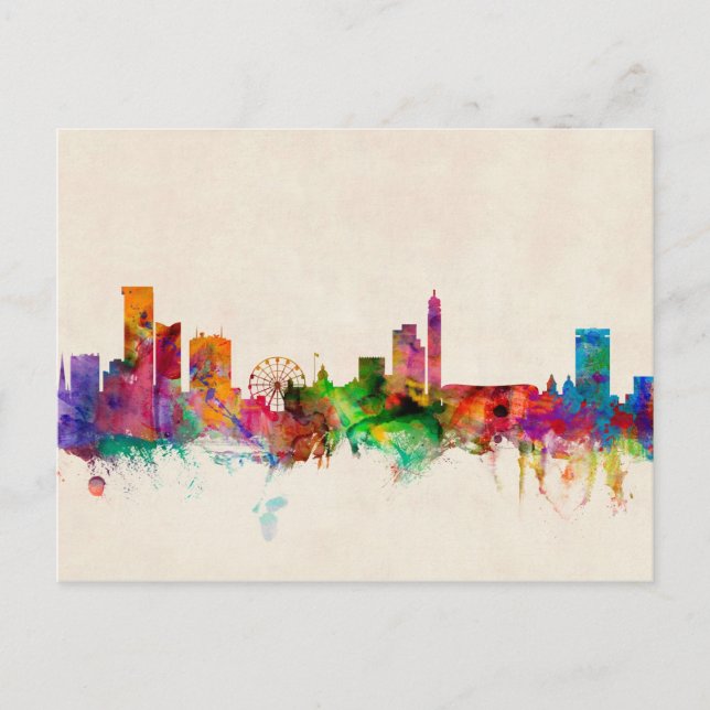Postal Birmingham England Skyline Cityscape (Anverso)