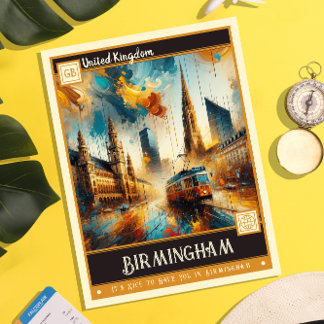 Postal Birmingham, Reino Unido | Pintura de época