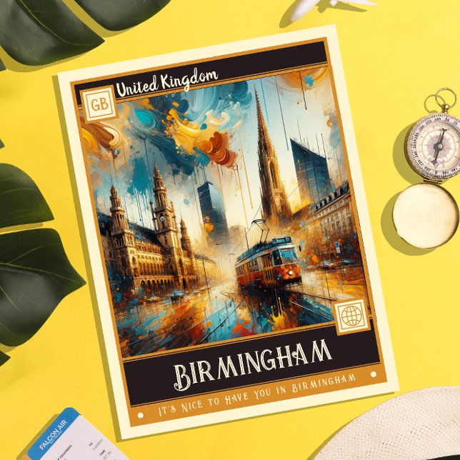 Postal Birmingham, Reino Unido | Pintura de época (Subido por el creador)