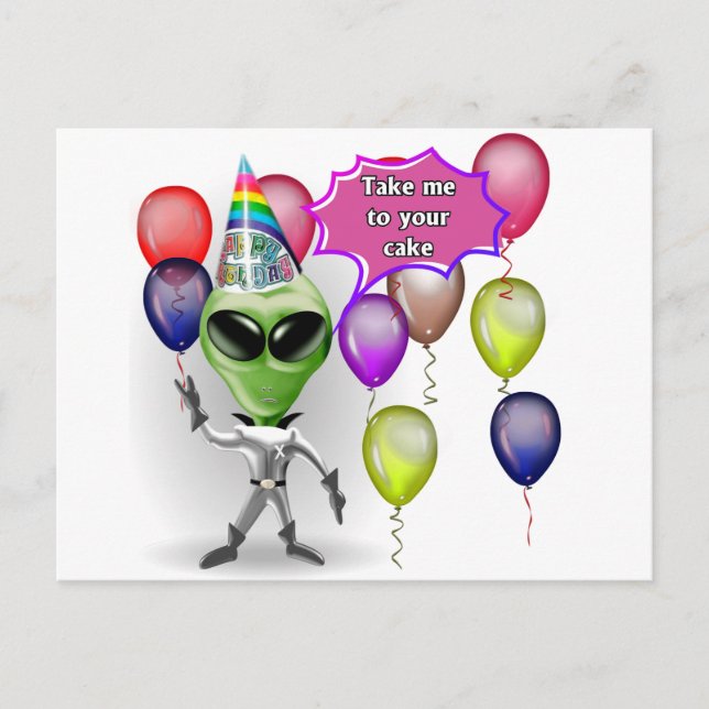 Postal Birthday Alien (Anverso)