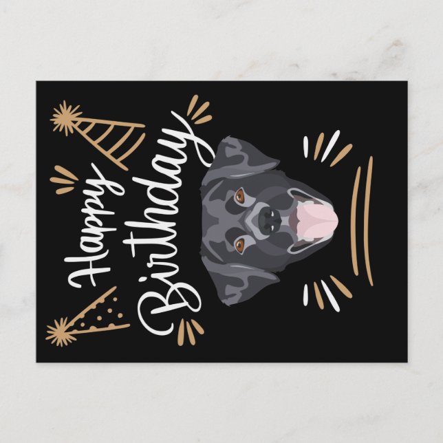Postal Birthday Gift Black Labrador (Anverso)