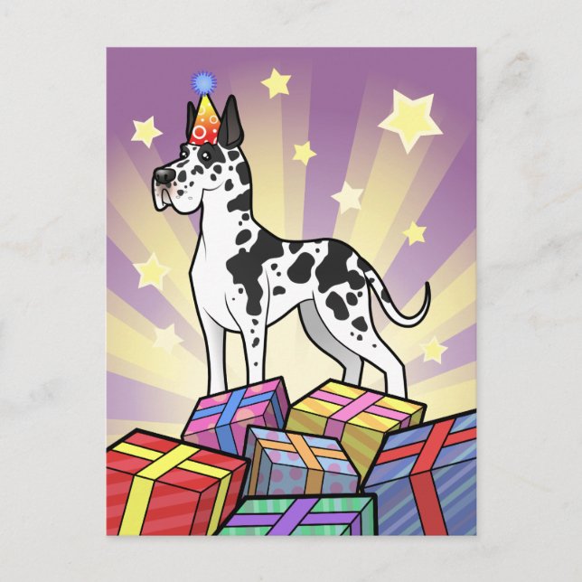 Postal Birthday Great Dane (Anverso)