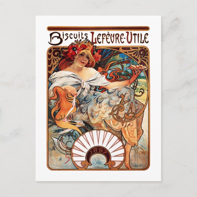 Postal Biscuit, Mucha (Anverso)