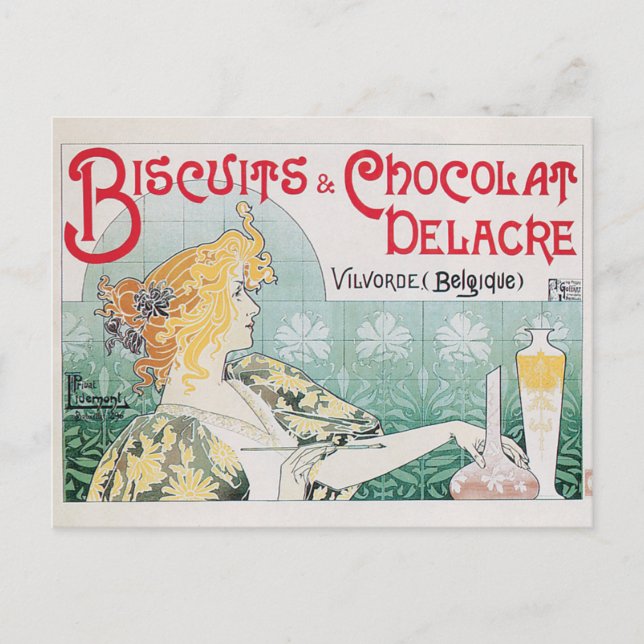 Postal Biscuits Chocolate Vintage Food and Art (Anverso)