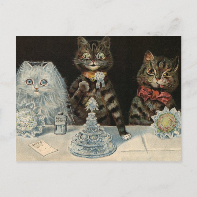 Postal Biscuits culinarios de Mellin, de Louis Wain (Anverso)