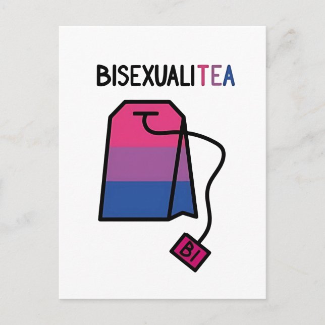 Postal BisexualiTEA Bi Orgullo Bandera Té Bisexual (Anverso)