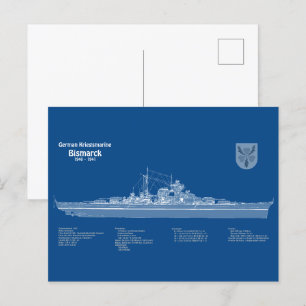 Postal Bismarck - Planes de Blueprint de Battleship