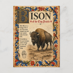 Postal Bison, Arte de Bestiario Medieval