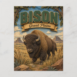 Postal Bison Grandes Llanuras POPCUT