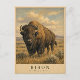 Postal Bison Grandes Llanuras VINTAGE