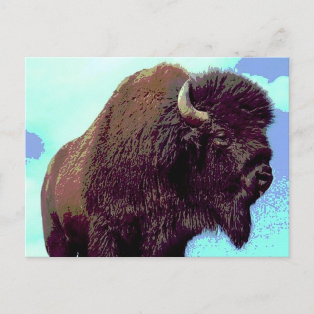 Postal Bison Pop Art (Anverso)