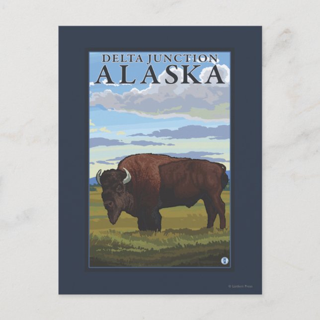 Postal Bison Scene - Delta Junction, Alaska (Anverso)