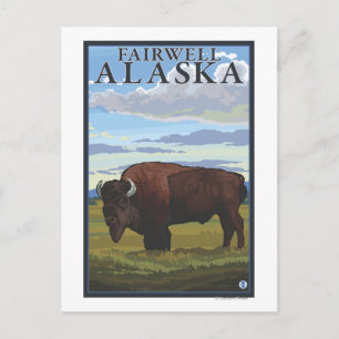 Postal Bison Scene - Fairwell, Alaska