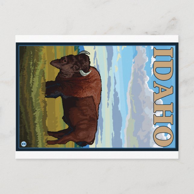Postal Bison Scene - Idaho (Anverso)