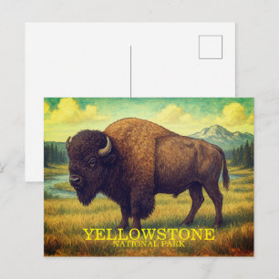 Postal Bisonte del Parque Nacional Yellowstone, Wyoming