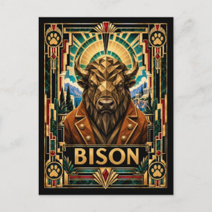 Postal Bisonte, Fauna Art Déco