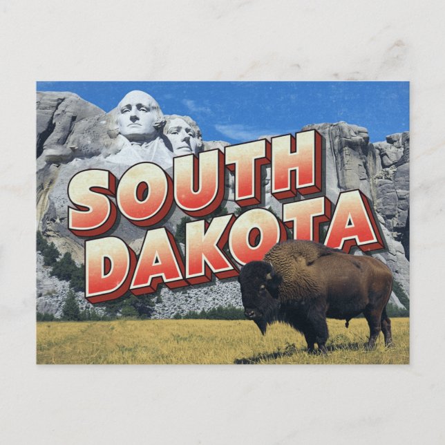 Postal Bisontes de Mount Rushmore en Dakota del Sur (Anverso)