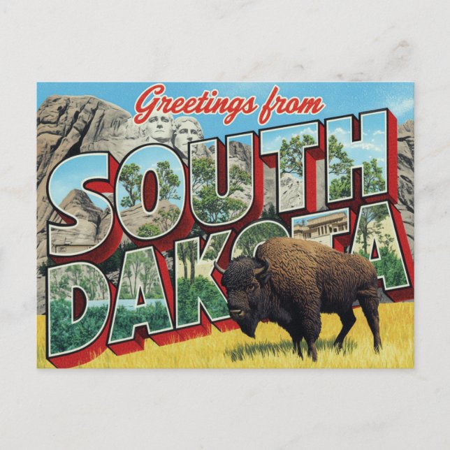 Postal Bisontes de Mount Rushmore en Dakota del Sur (Anverso)