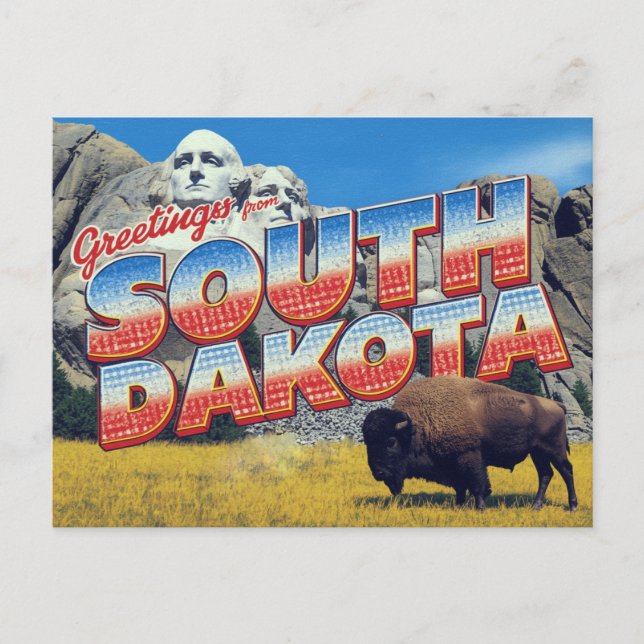 Postal Bisontes de Mount Rushmore en Dakota del Sur (Anverso)
