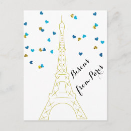 Postal Bisous de Paris Postcard