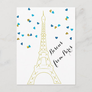 Postal Bisous de Paris Postcard