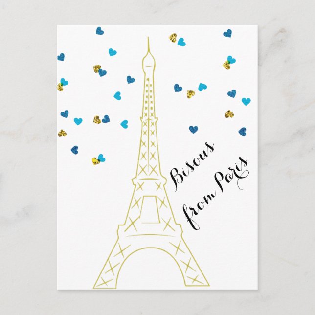 Postal Bisous de Paris Postcard (Anverso)