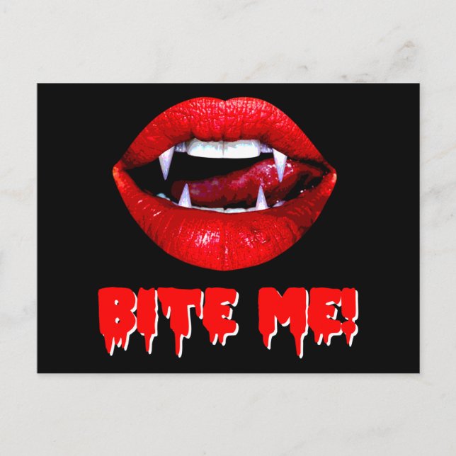 Postal Bite Me Vampire Halloween (Anverso)