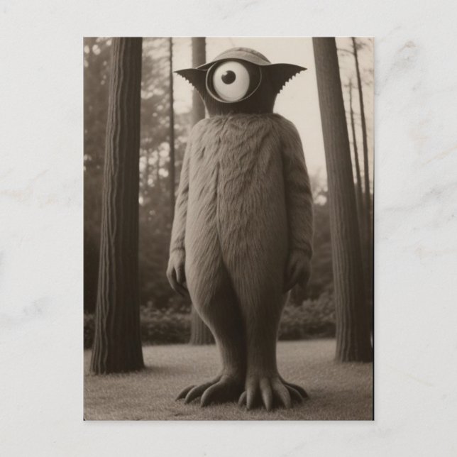 Postal Bizarre Monstruo del Bosque Oído Halloween (Anverso)