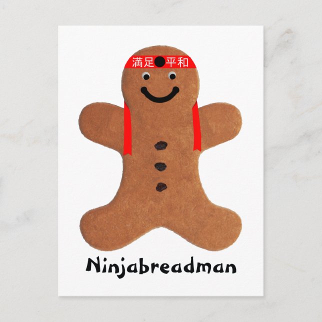 Postal Bizcocho de Ninjabreadman (galleta) (Anverso)