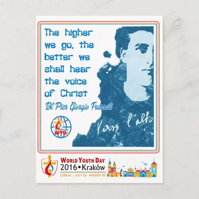 POSTAL BL PIER GIORGIO FRASSATI DÍA MUNDIAL DE LA JUVENTU (Anverso)