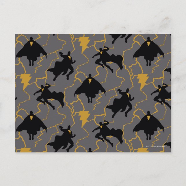 Postal Black Adam Lightning Silhouette Pattern (Anverso)