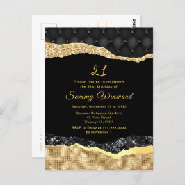 Postal Black and Gold Glam Lears Birday Party