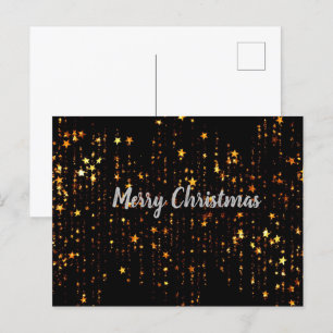 Postal Black and Gold Stars Feliz Navidad