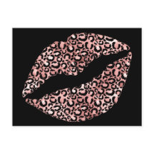 Black and Rosa Gold Leopard Spot Lipstick Kiss