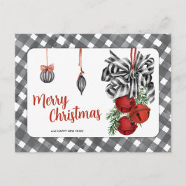 Postal Black and White Noël Simple