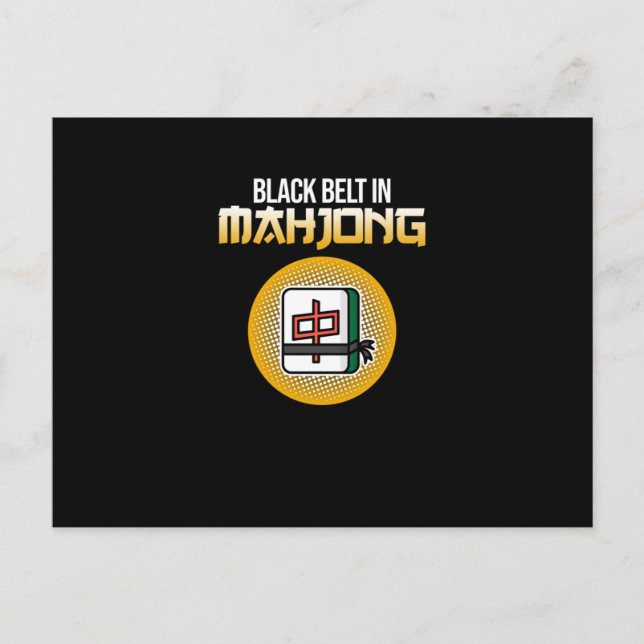Postal Black Belt In Mahjong Game Mahjong Player Games (Anverso)