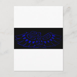 Postal Black Blue Raven