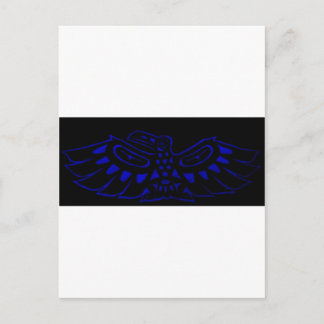 Postal Black Blue Raven