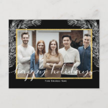 Postal Black Business Happy Holiday con foto