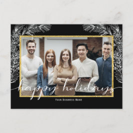 Postal Black Business Happy Holiday con foto